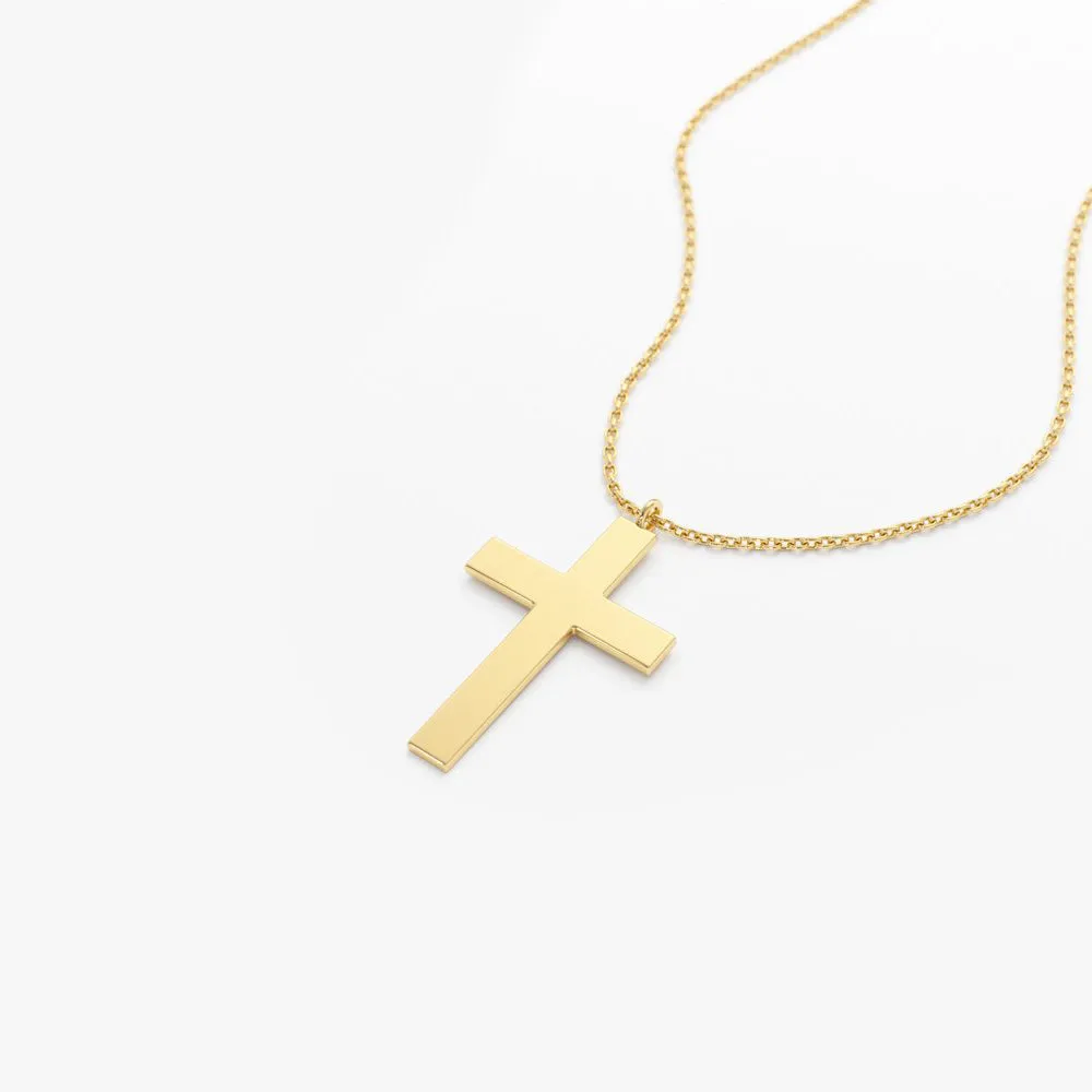 14k Gold Cross Charm Necklace