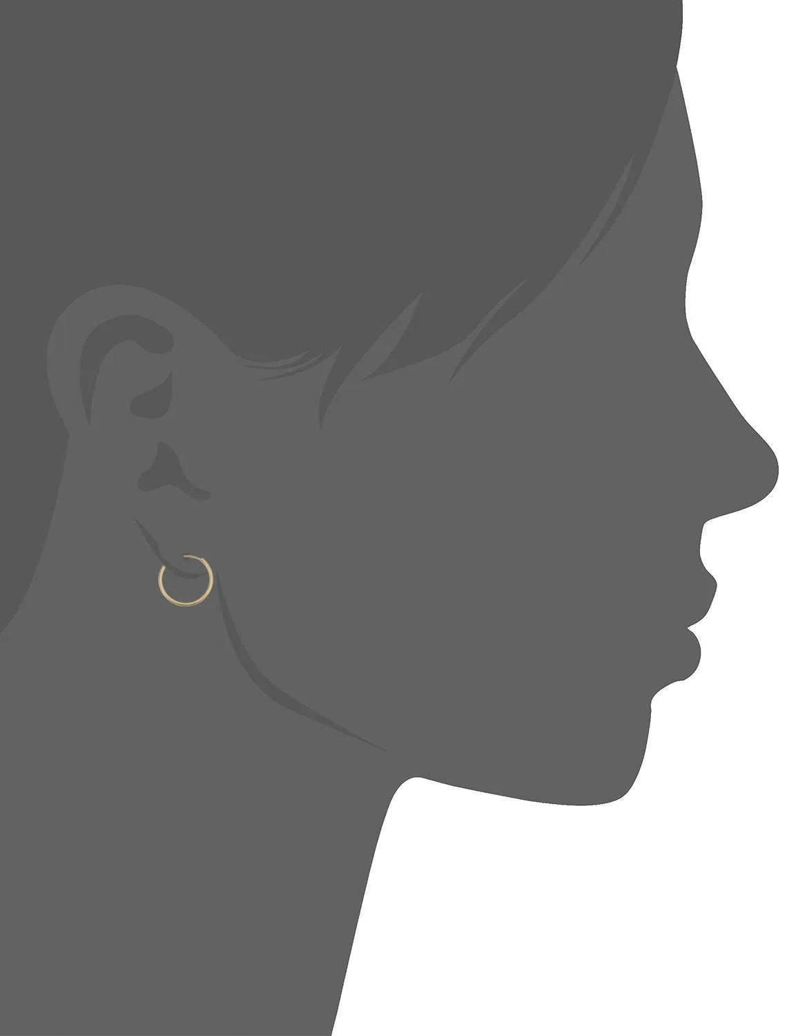 14k Yellow Gold 1mm Thick 16mm Round Tube Endless Hoop Earrings