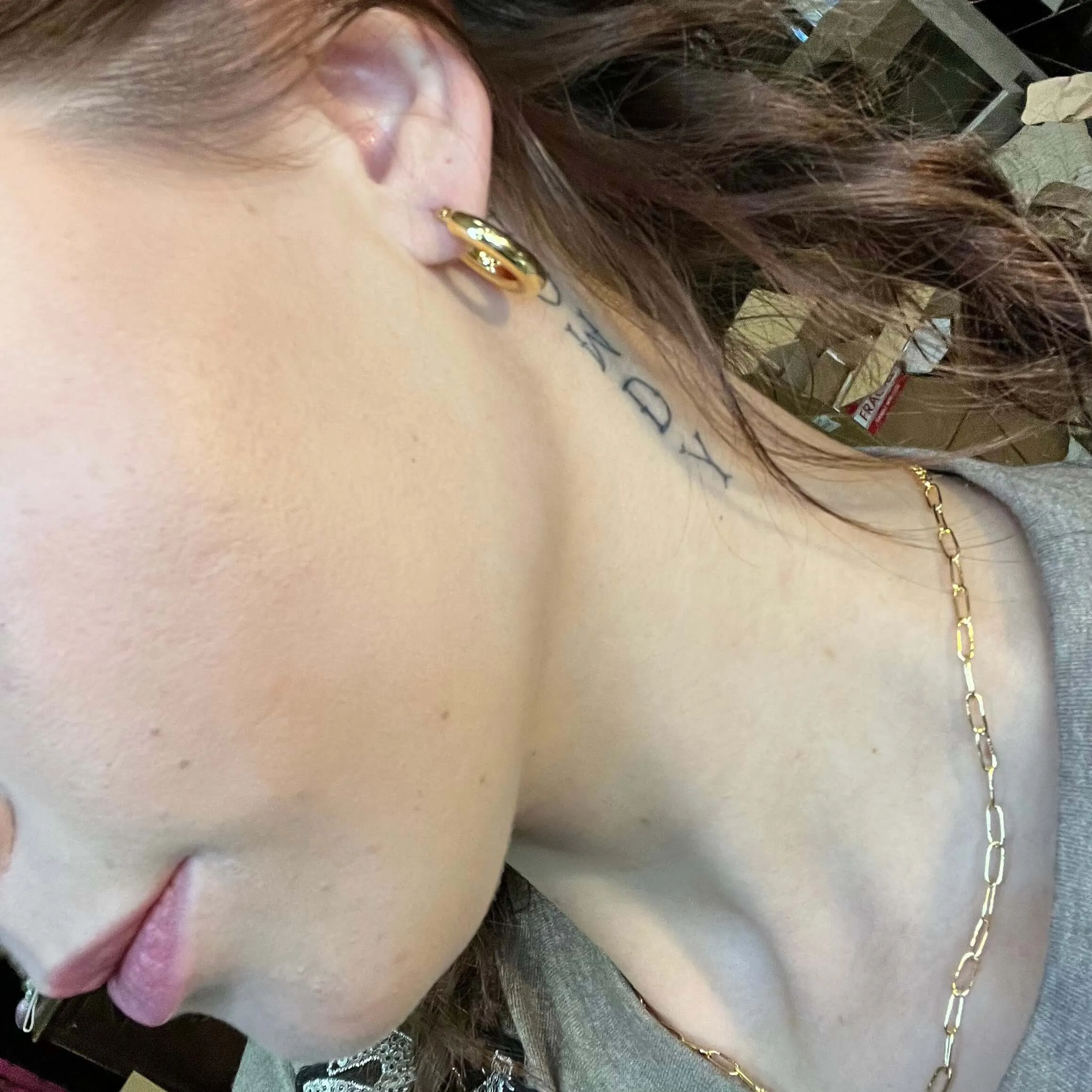 2 Strand thin chain and Gold Link Chain Fashion Necklace