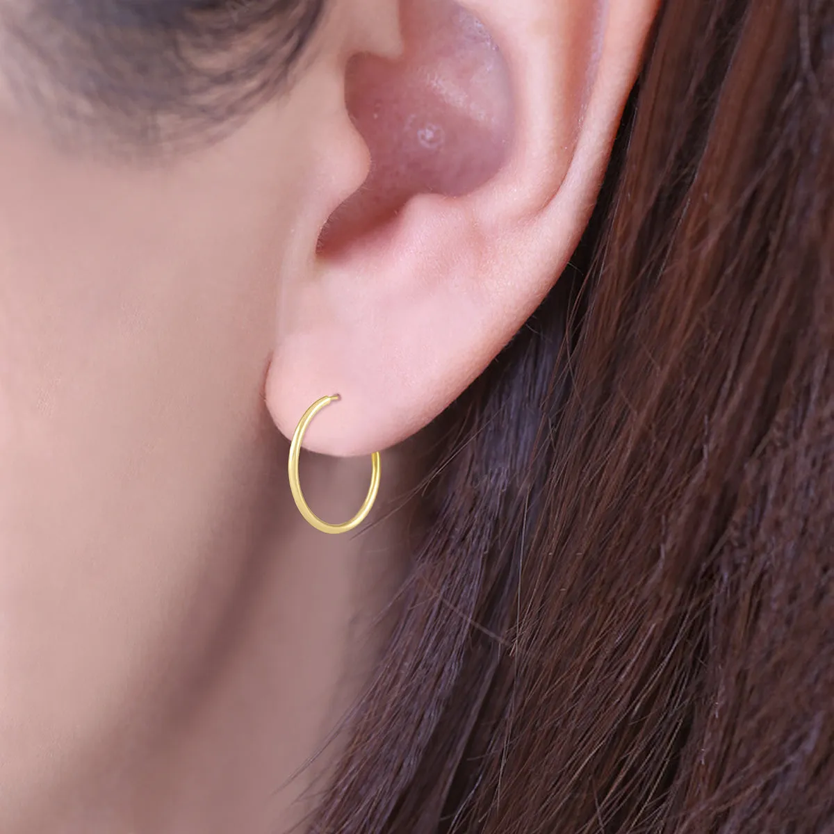21Mm Endless Hoop Earring 14K Yellow Gold