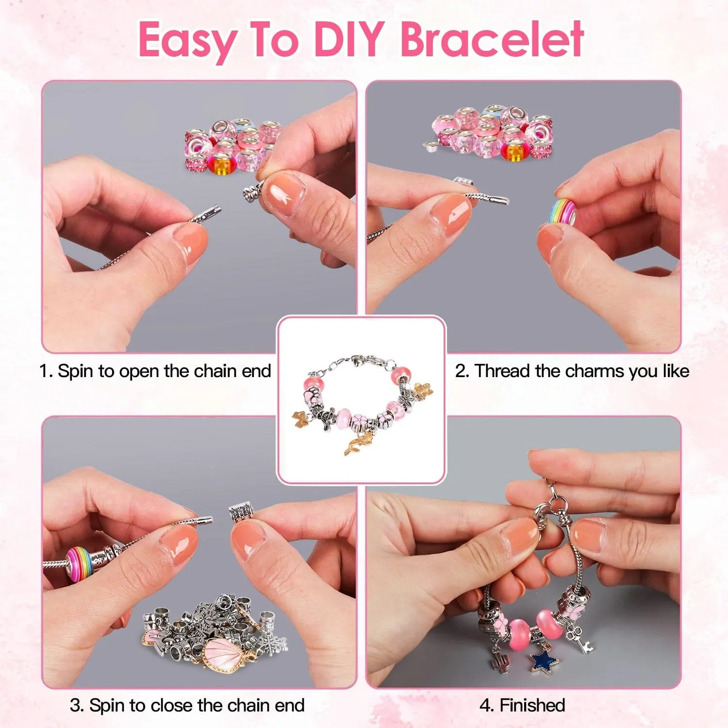 66-Pieces: Charm Bracelet Making Kit