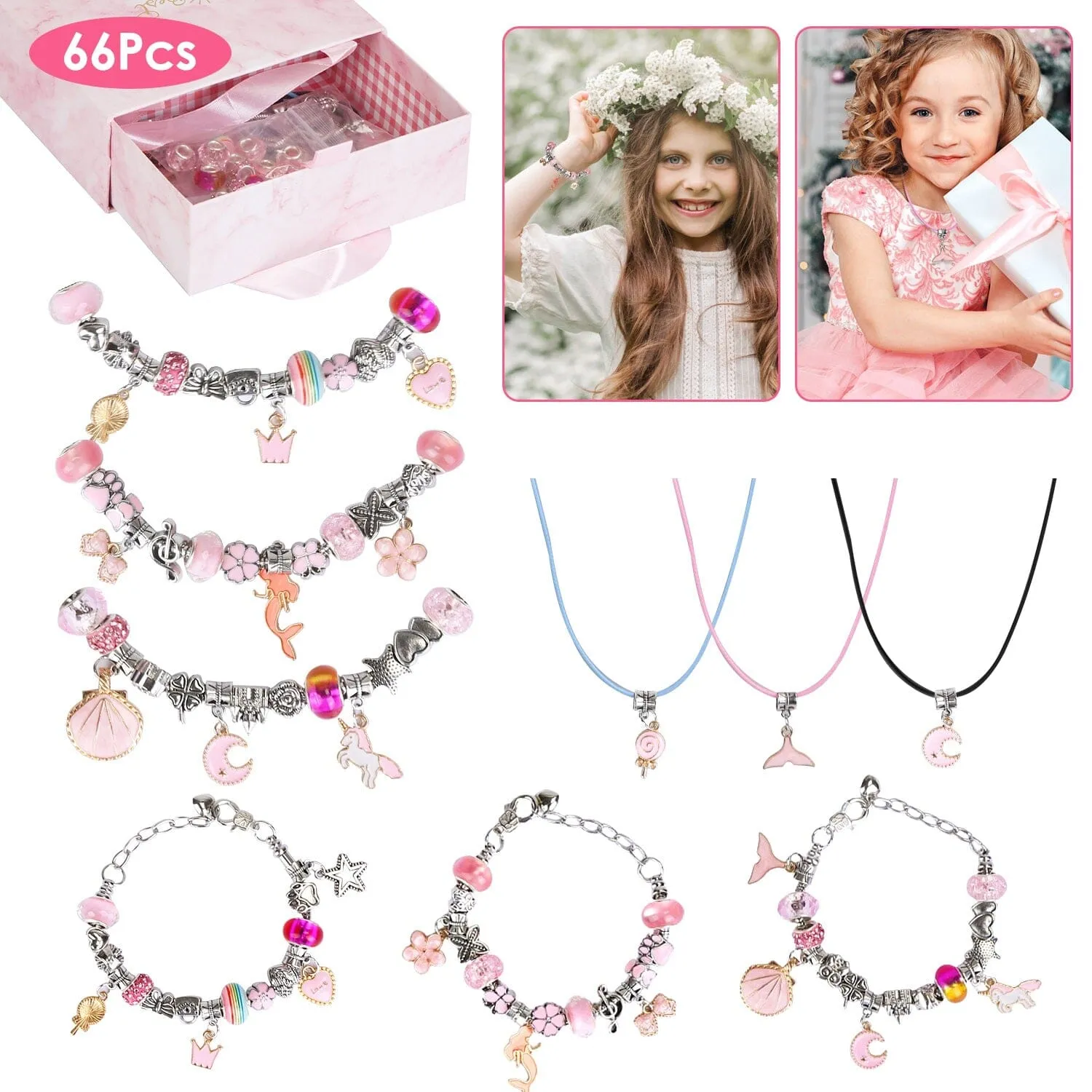 66-Pieces: Charm Bracelet Making Kit