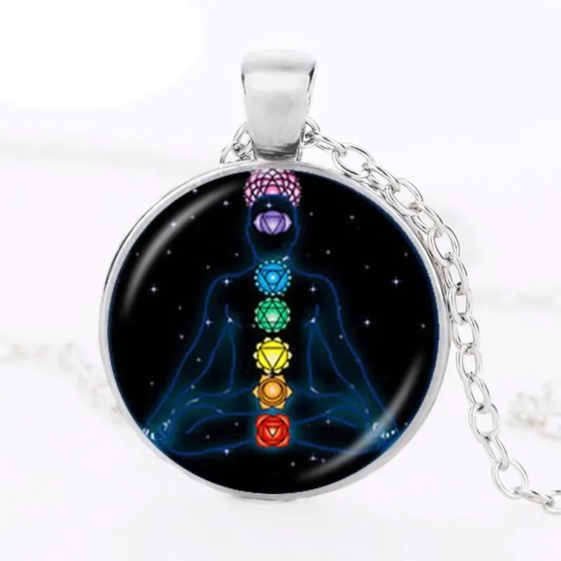 7 Chakra Reiki Healing Necklace Buddha Yoga Meditation Pendant Spiritual Om Symbol Hope Jewelry Chain Statement Necklace