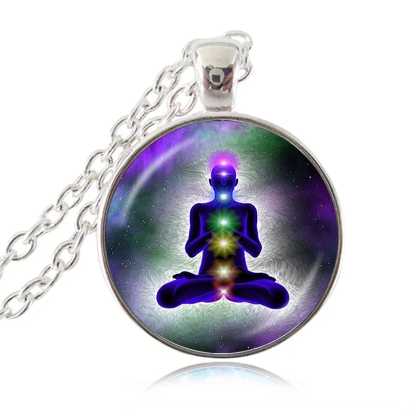 7 Chakra Reiki Healing Necklace Buddha Yoga Meditation Pendant Spiritual Om Symbol Hope Jewelry Chain Statement Necklace
