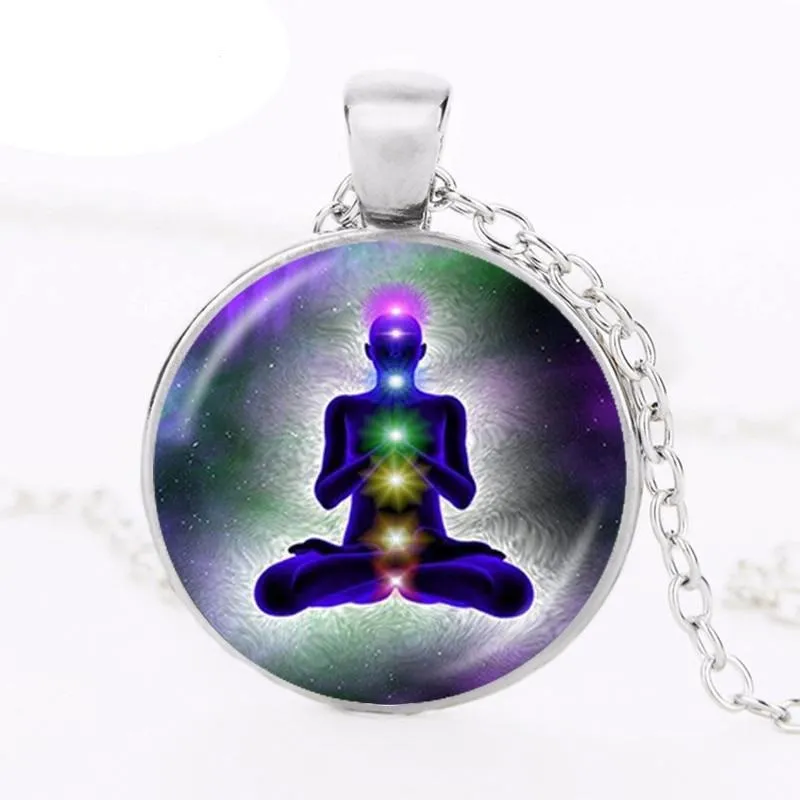 7 Chakra Reiki Healing Necklace Buddha Yoga Meditation Pendant Spiritual Om Symbol Hope Jewelry Chain Statement Necklace