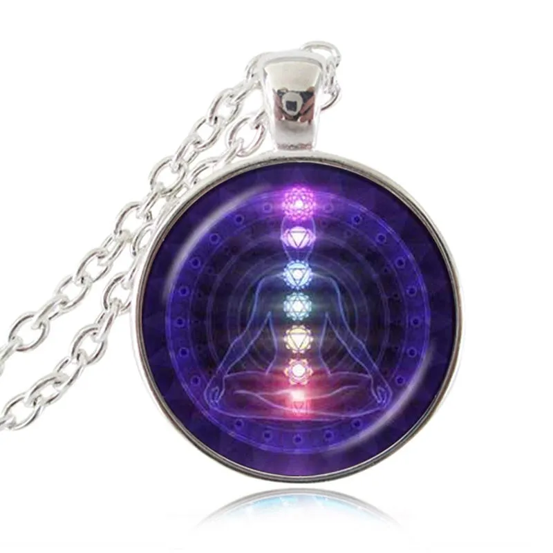7 Chakra Reiki Healing Necklace Buddha Yoga Meditation Pendant Spiritual Om Symbol Hope Jewelry Chain Statement Necklace