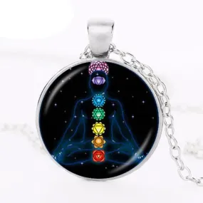 7 Chakra Reiki Healing Necklace Buddha Yoga Meditation Pendant Spiritual Om Symbol Hope Jewelry Chain Statement Necklace