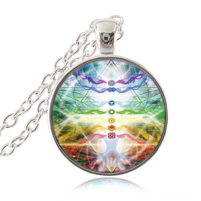 7 Chakra Reiki Healing Necklace Buddha Yoga Meditation Pendant Spiritual Om Symbol Hope Jewelry Chain Statement Necklace
