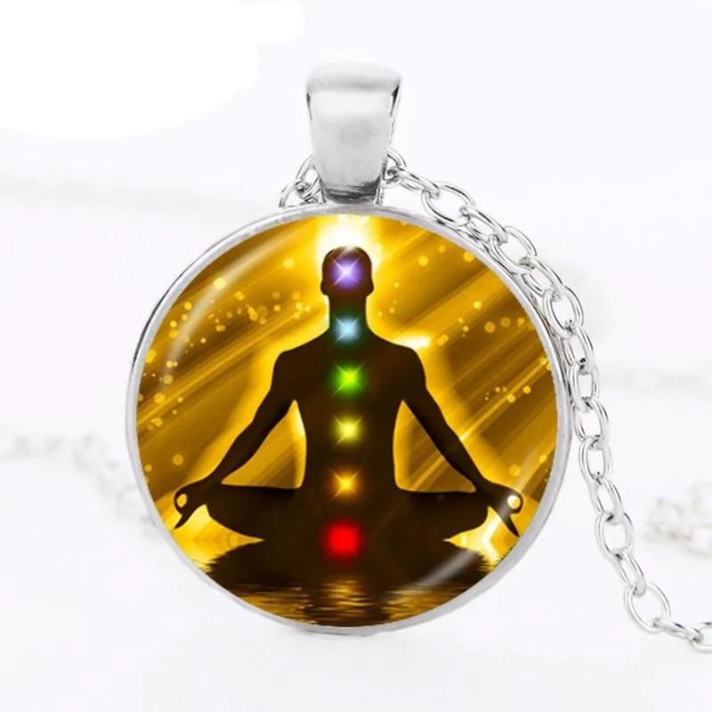 7 Chakra Reiki Healing Necklace Buddha Yoga Meditation Pendant Spiritual Om Symbol Hope Jewelry Chain Statement Necklace