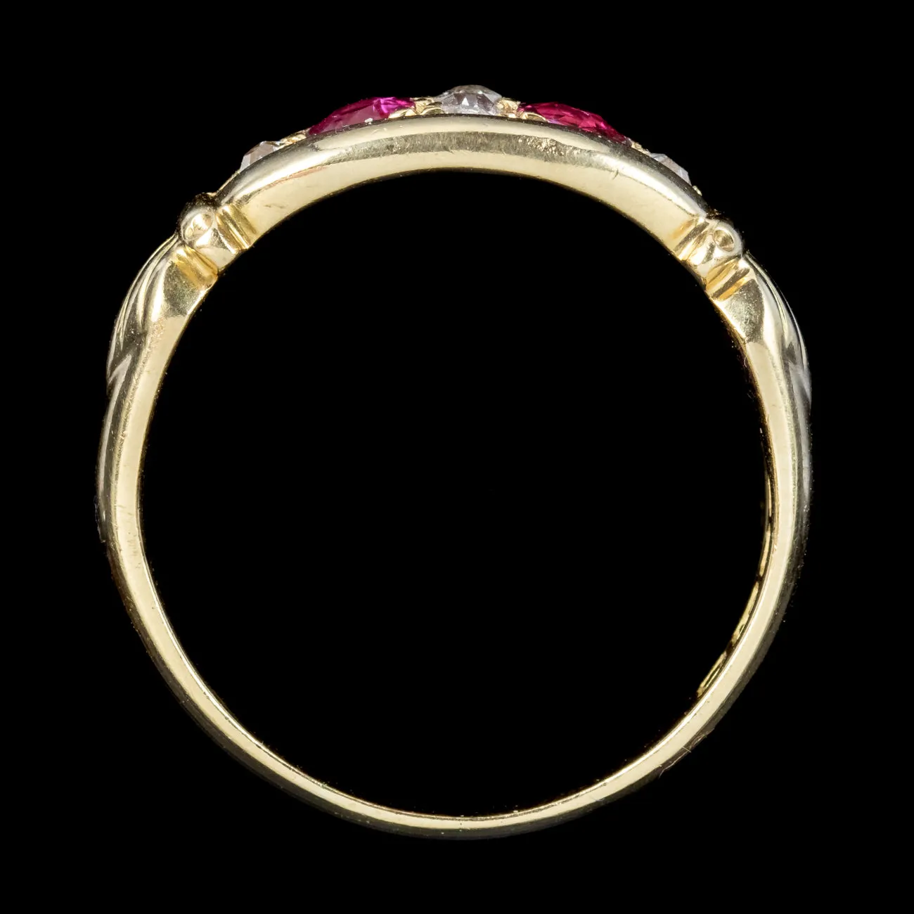 Antique Edwardian Ruby Diamond Ring 0.44ct Ruby Dated 1902