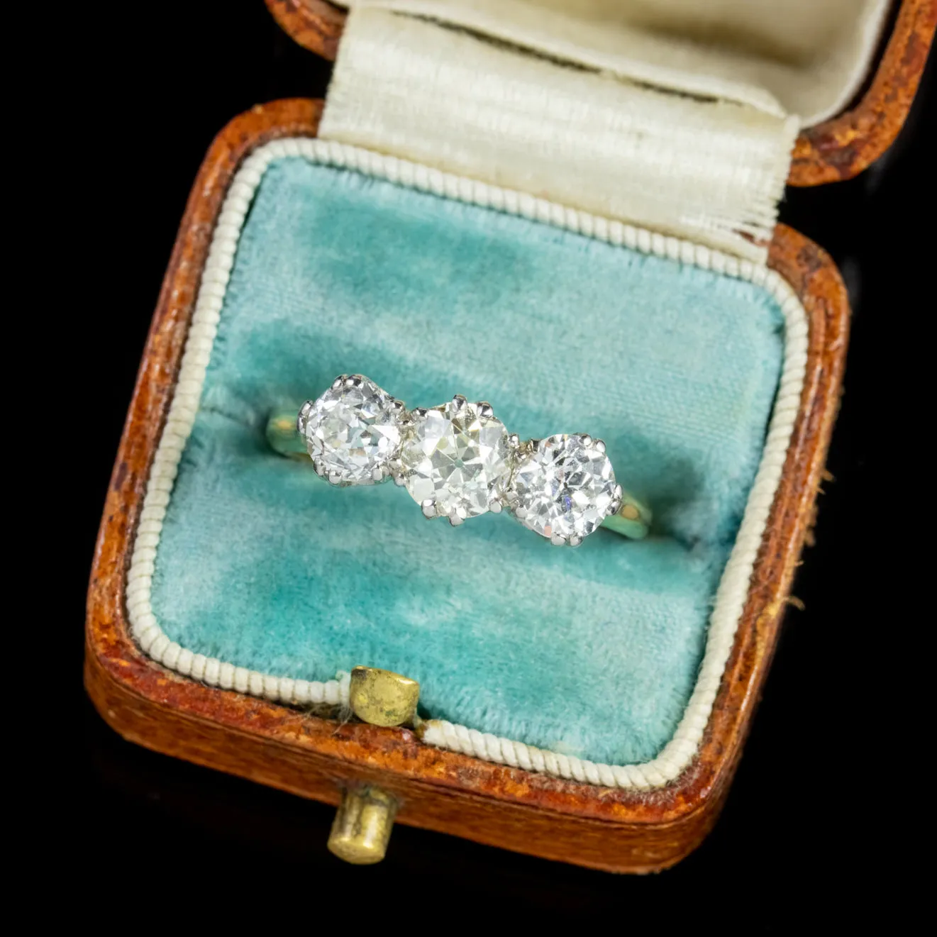 Antique Victorian Diamond Trilogy Ring 18Ct Gold Circa 1900 Cert