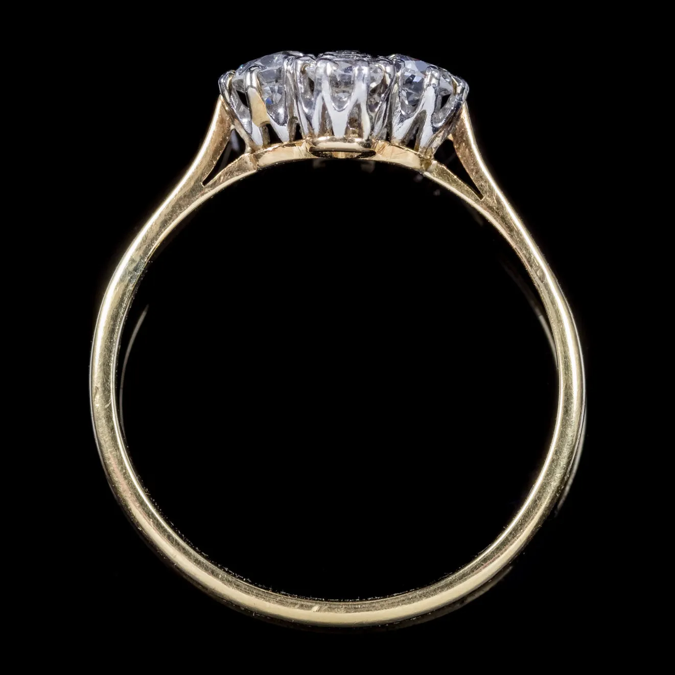 Antique Victorian Old Cut Diamond Cluster Ring 18Ct Gold Platinum Circa 1880