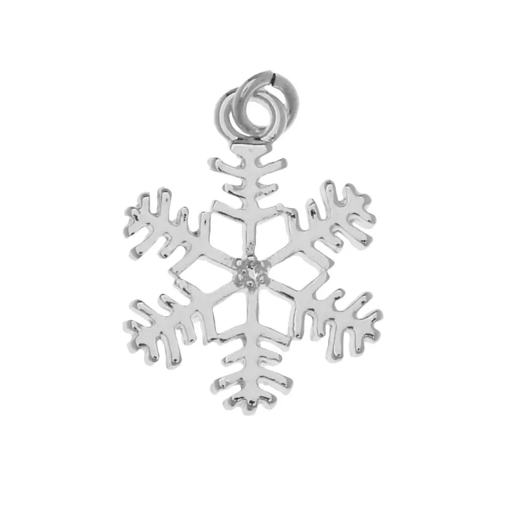 Antiqued Silver Plated Winter Snowflake Charm 19.5mm (1 Piece)