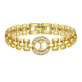 Apsvo I Letter Bracelet Gold Initial Bracelet Cubic