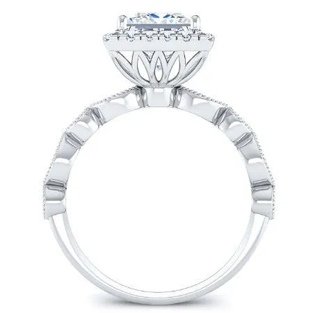 Aubretia - Princess Moissanite Engagement Ring