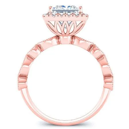 Aubretia - Princess Moissanite Engagement Ring
