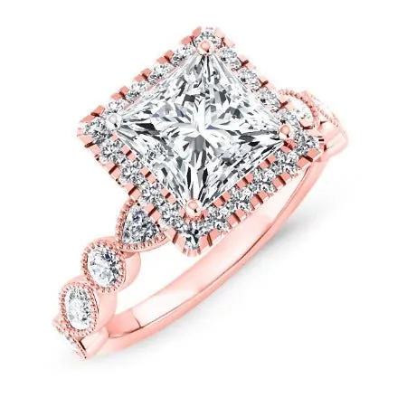 Aubretia - Princess Moissanite Engagement Ring