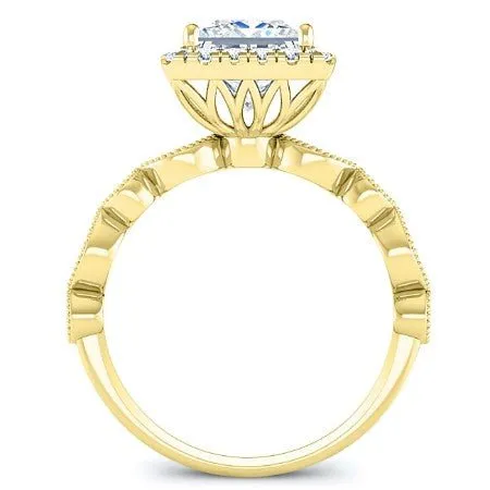 Aubretia - Princess Moissanite Engagement Ring
