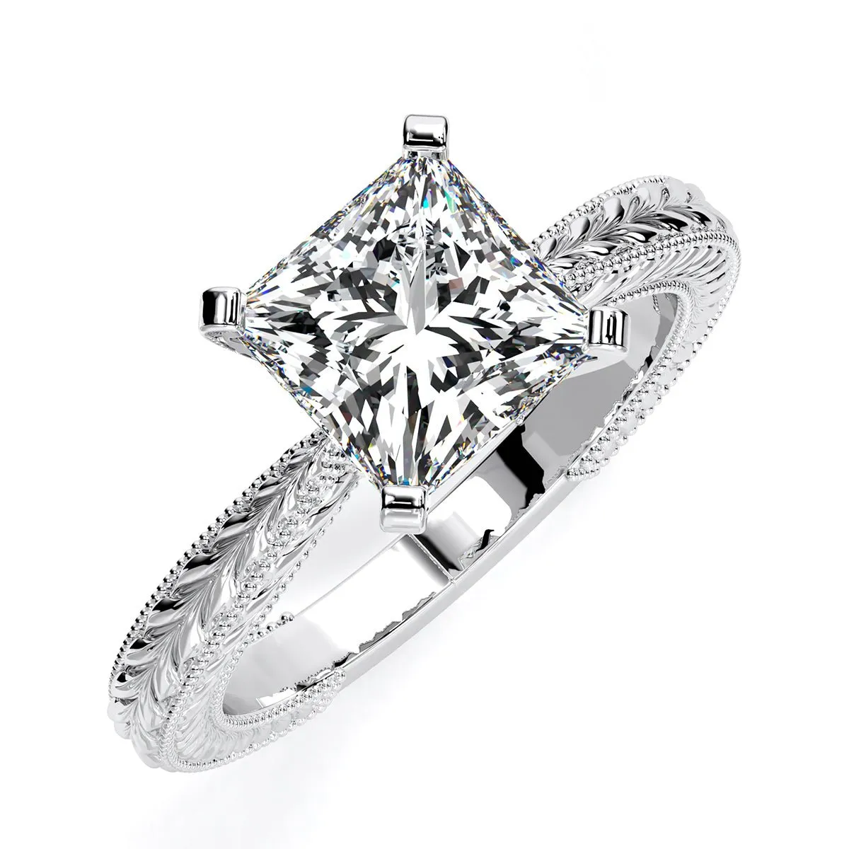 Azalea - Princess Moissanite Engagement Ring