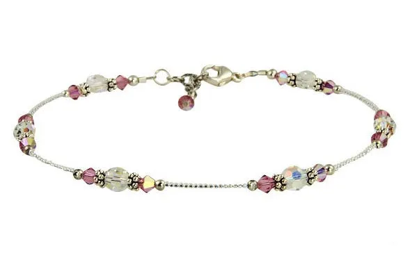 Bridal Sparkling Crystal Beaded Anklets