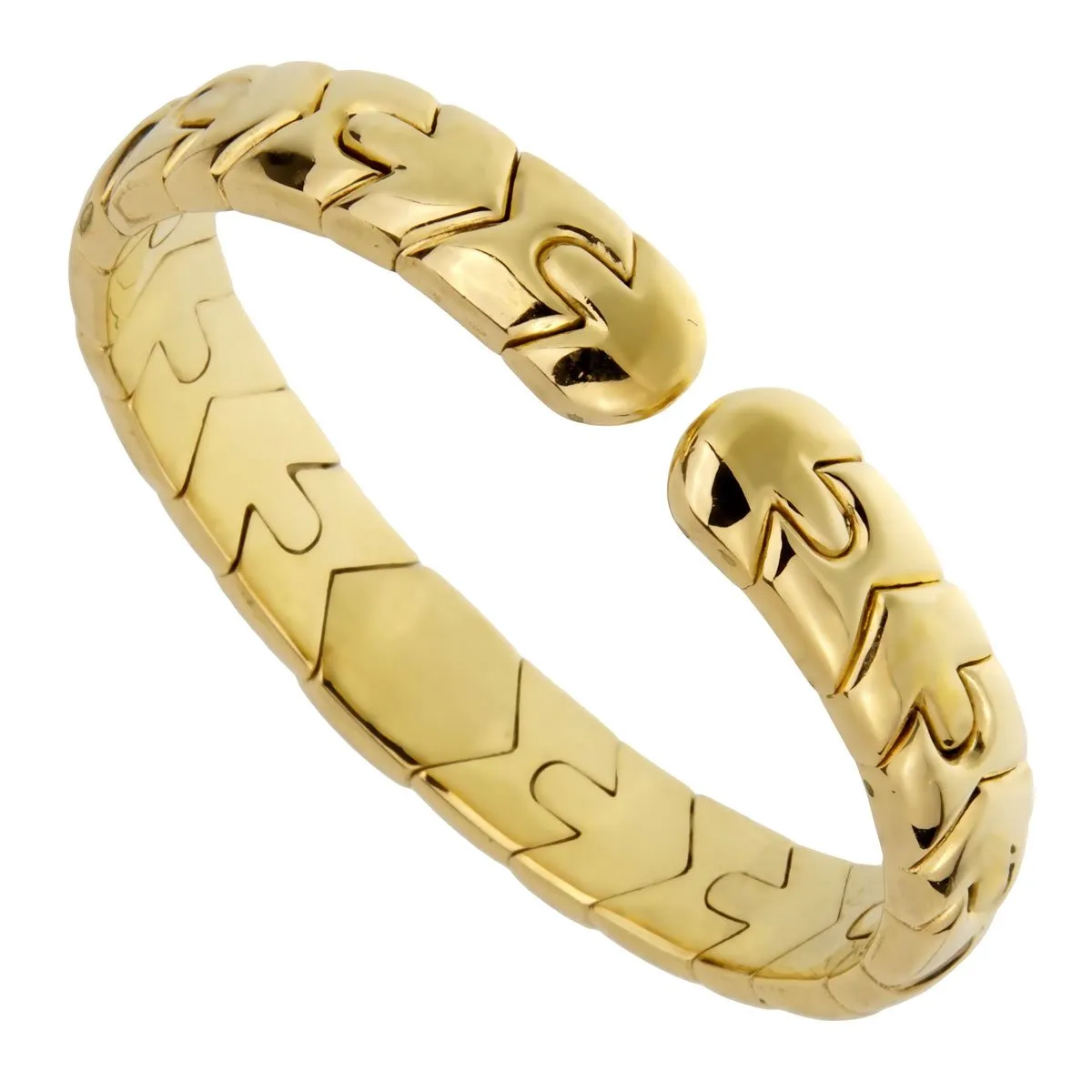 Bulgari Parentesi Diamond Gold Cuff Bracelet