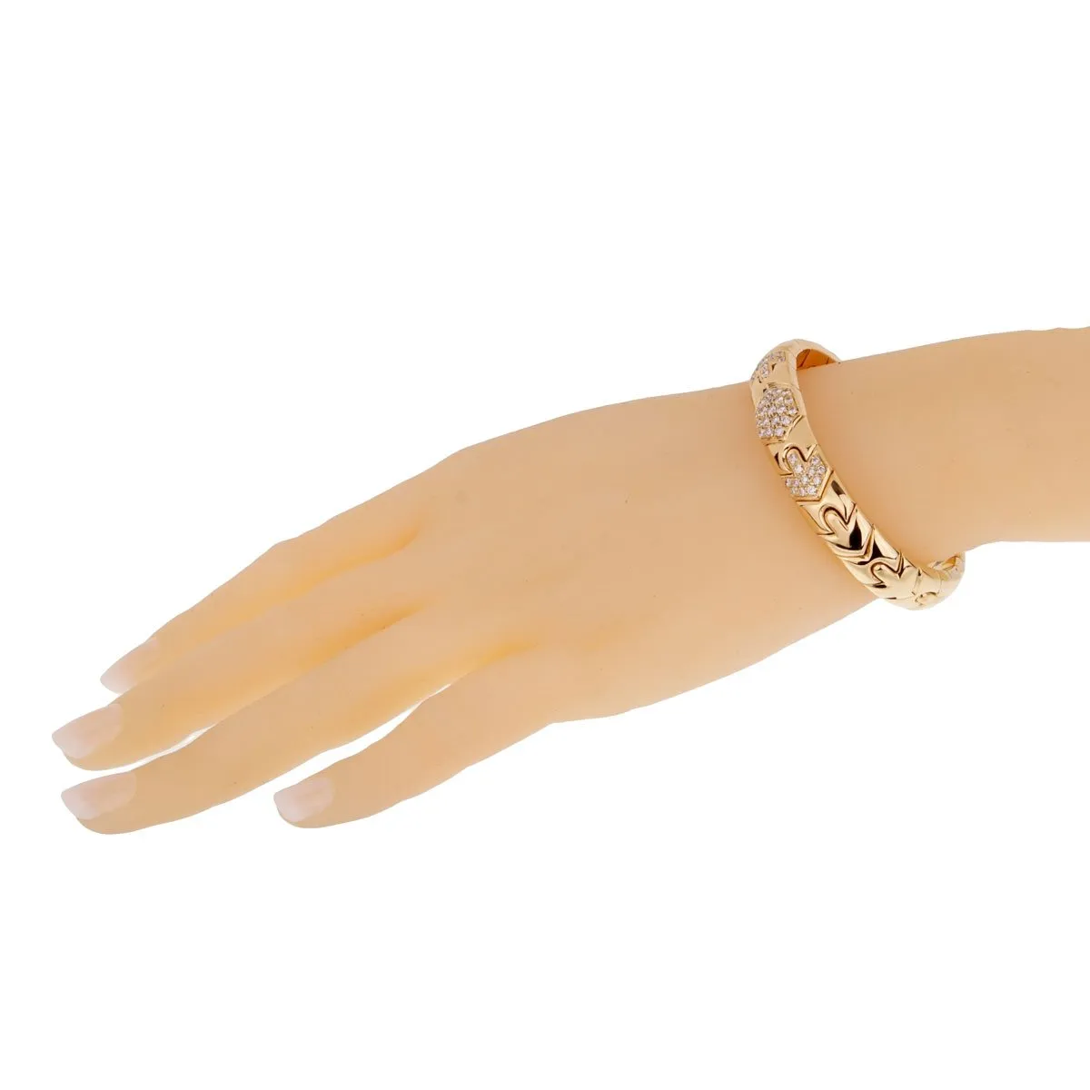 Bulgari Parentesi Diamond Gold Cuff Bracelet