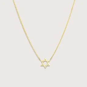Classic Star Of David Gold Necklace