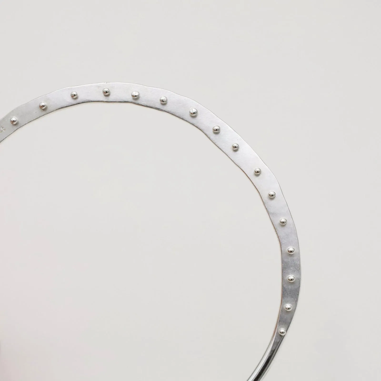 Crescent Bangle in Polished Silver