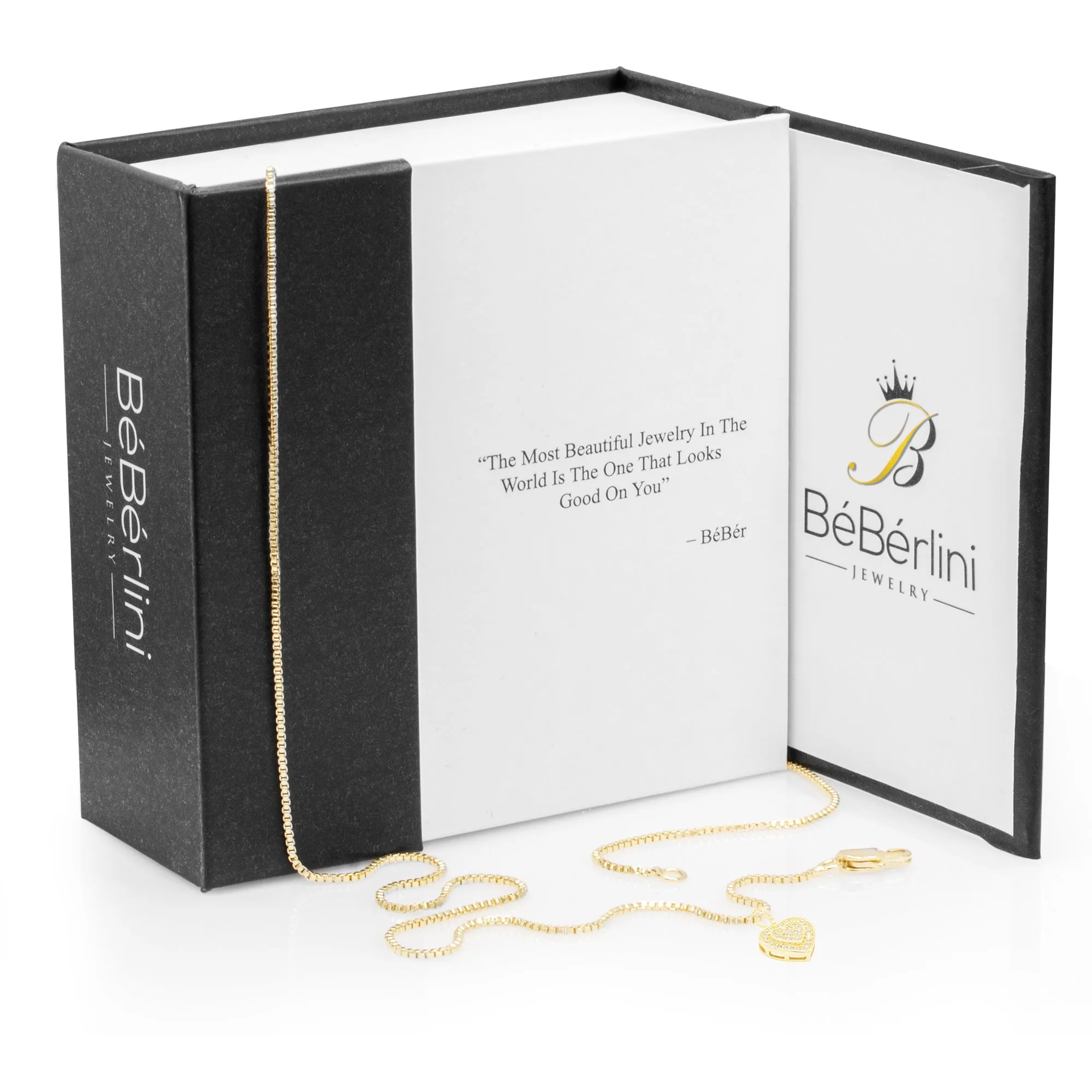 Cubic Zirconia 14K Gold Filled Two-Ply Heart Pendant Necklace Set