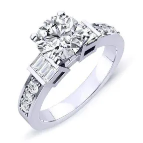 Daisy - Round Moissanite Engagement Ring
