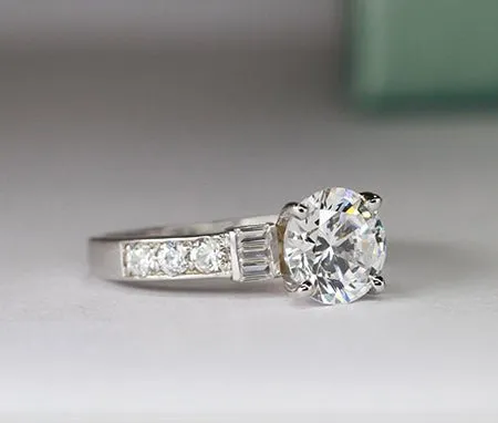 Daisy - Round Moissanite Engagement Ring