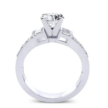 Daisy - Round Moissanite Engagement Ring