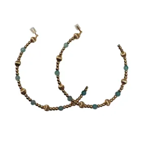 Dignity Gold Sincerity Pattern Beaded Hoops