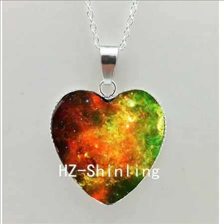 Galaxy Nebula Heart Necklace