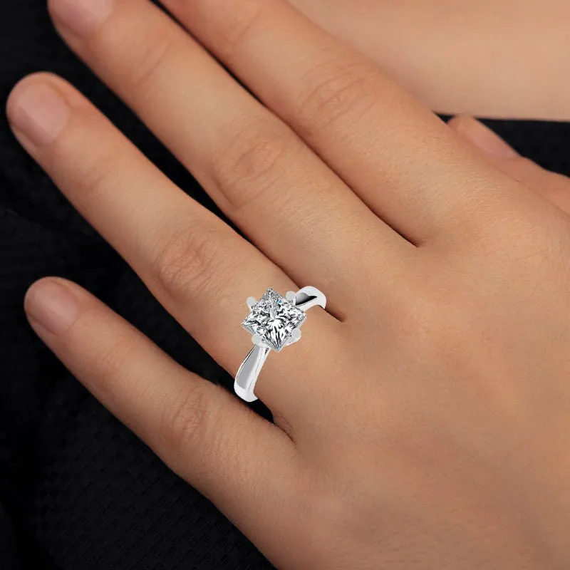 Gardenia - Princess Lab Diamond Engagement Ring (IGI Certified)