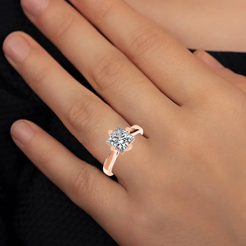 Gardenia - Princess Lab Diamond Engagement Ring (IGI Certified)