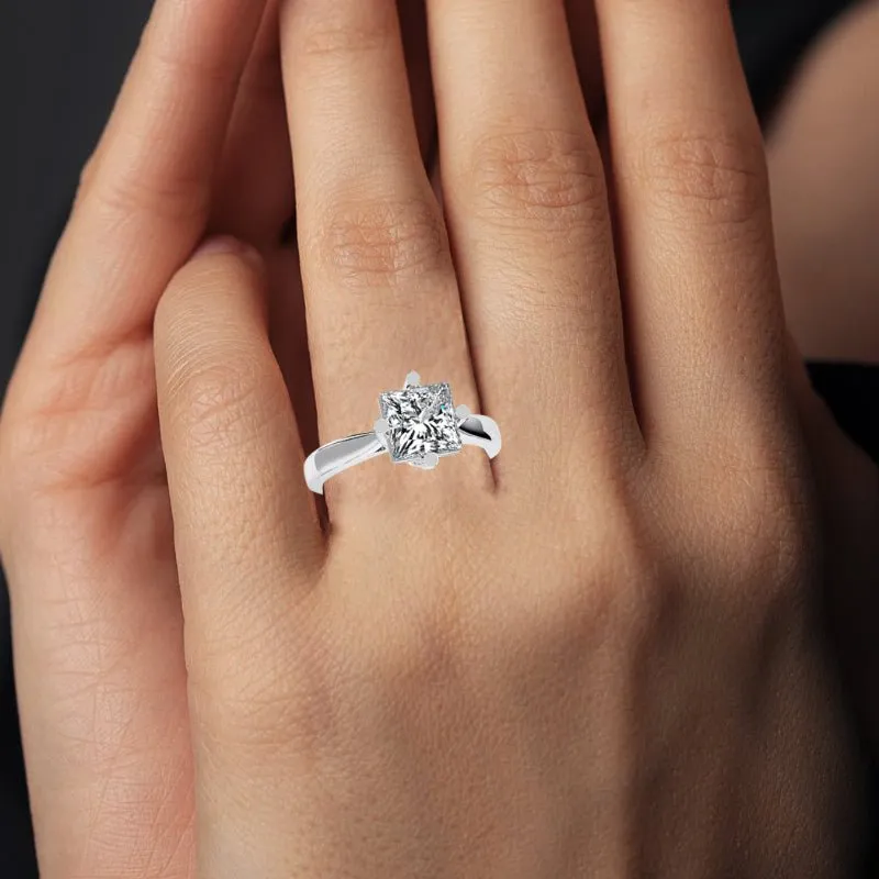 Gardenia - Princess Lab Diamond Engagement Ring (IGI Certified)