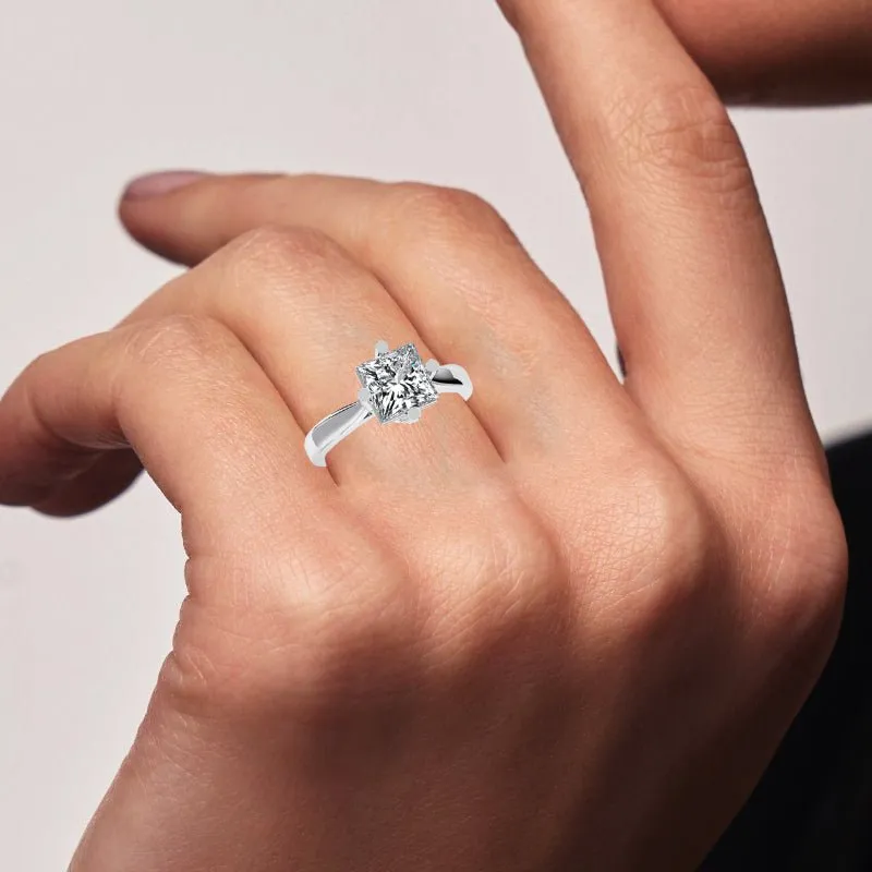 Gardenia - Princess Lab Diamond Engagement Ring (IGI Certified)