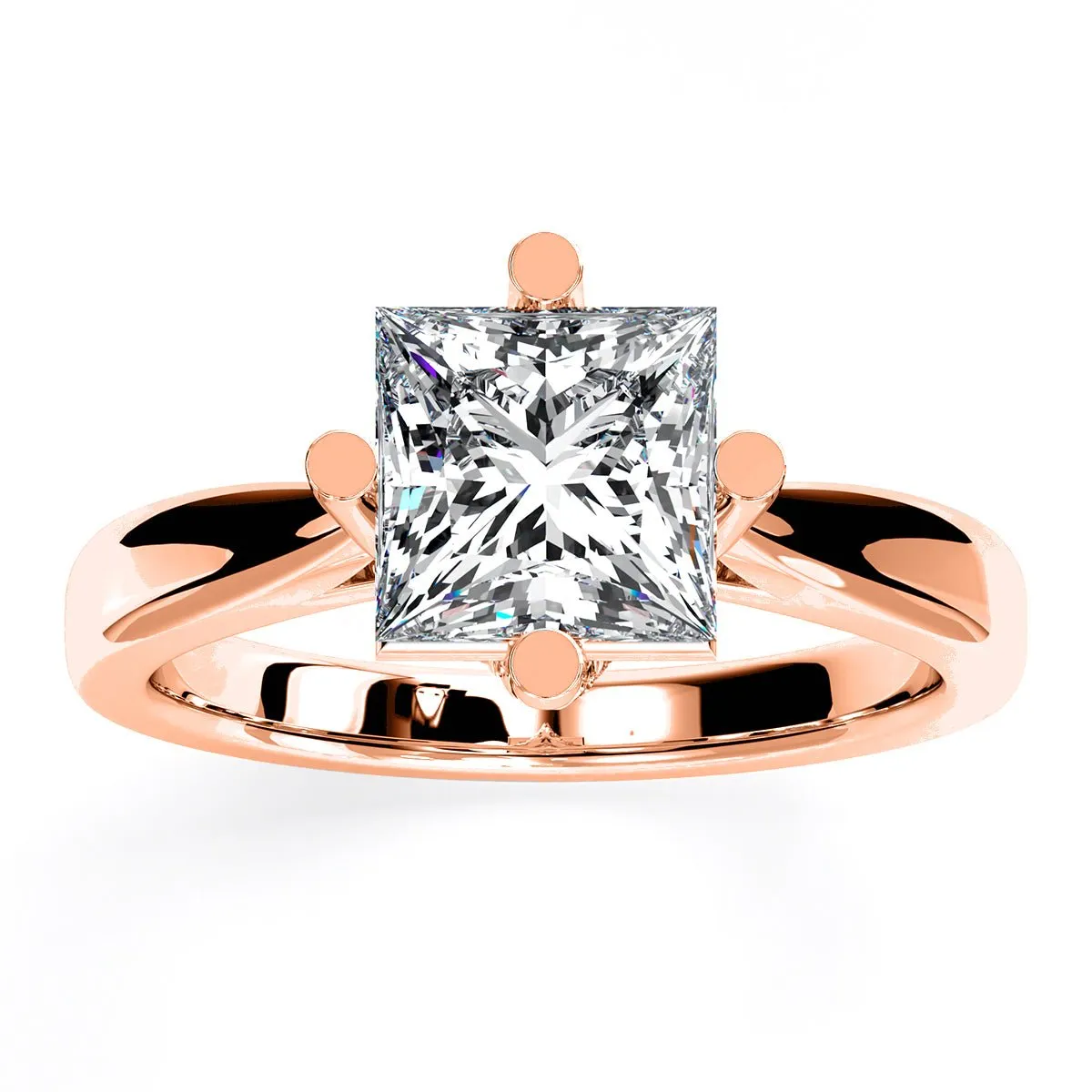 Gardenia - Princess Lab Diamond Engagement Ring (IGI Certified)