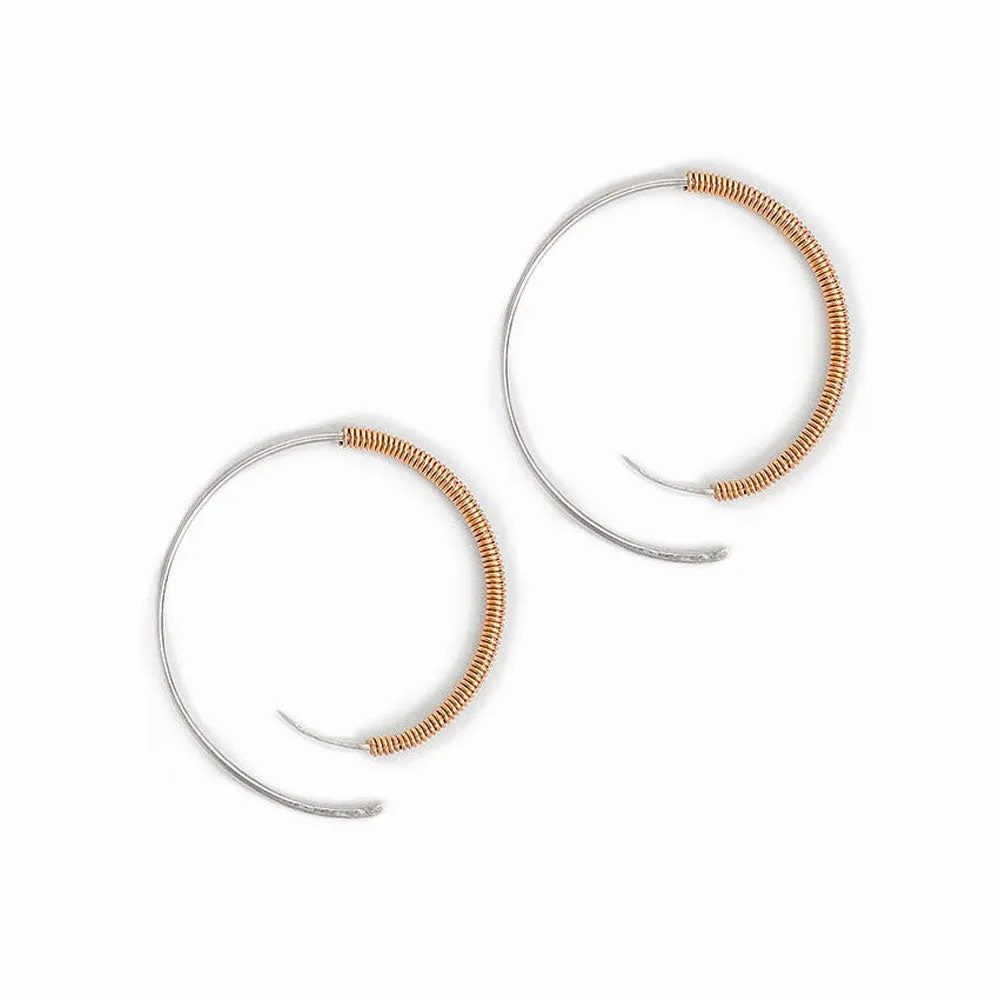 Gold Spiralight Hoop Threader Earrings