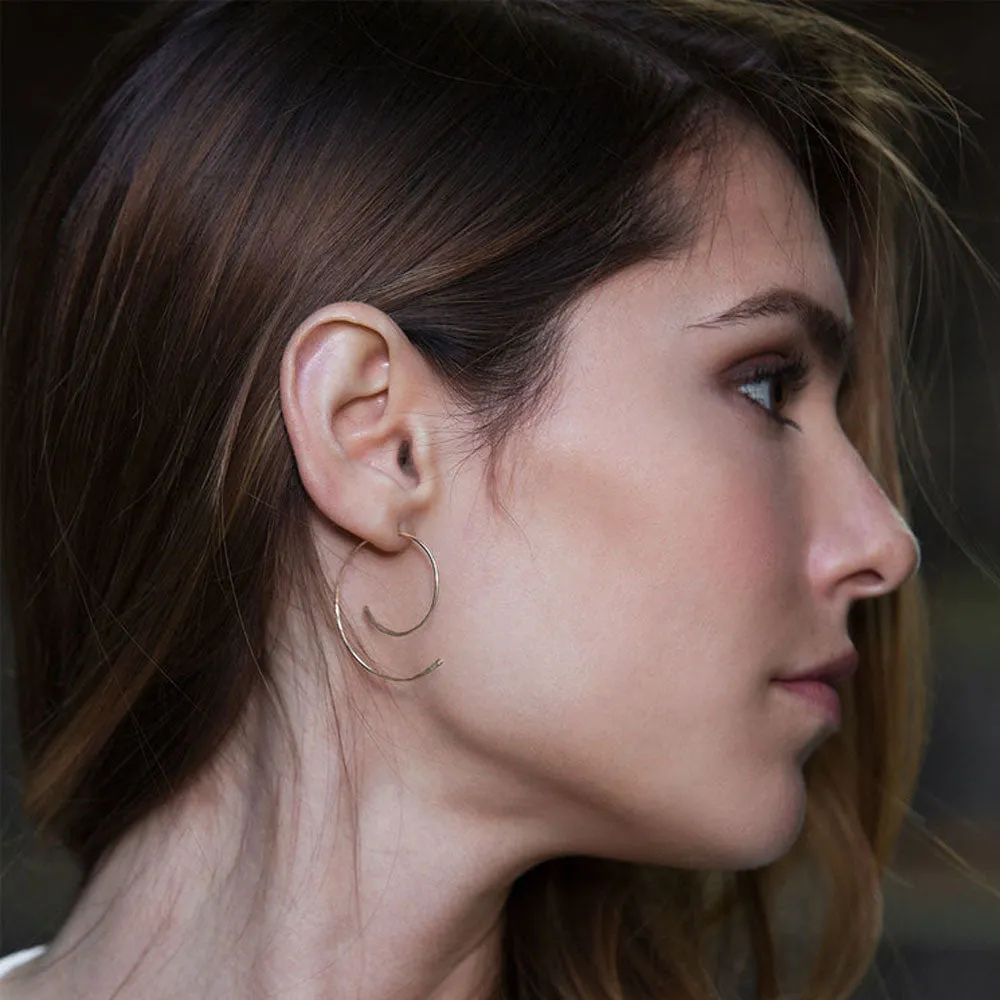 Gold Spiralight Hoop Threader Earrings