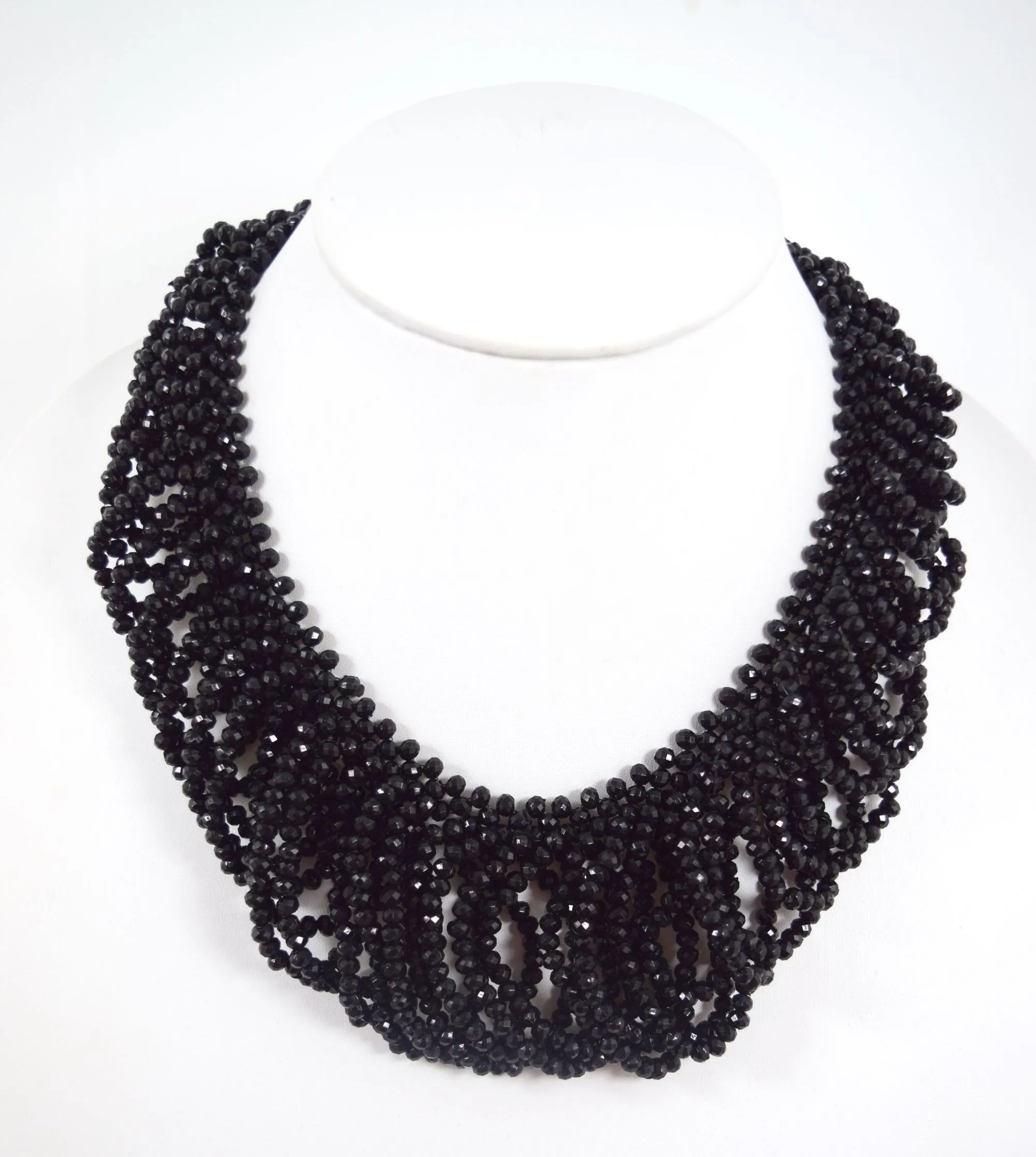 Gothic Victorian Classic evening collar Choker black beaded Necklace