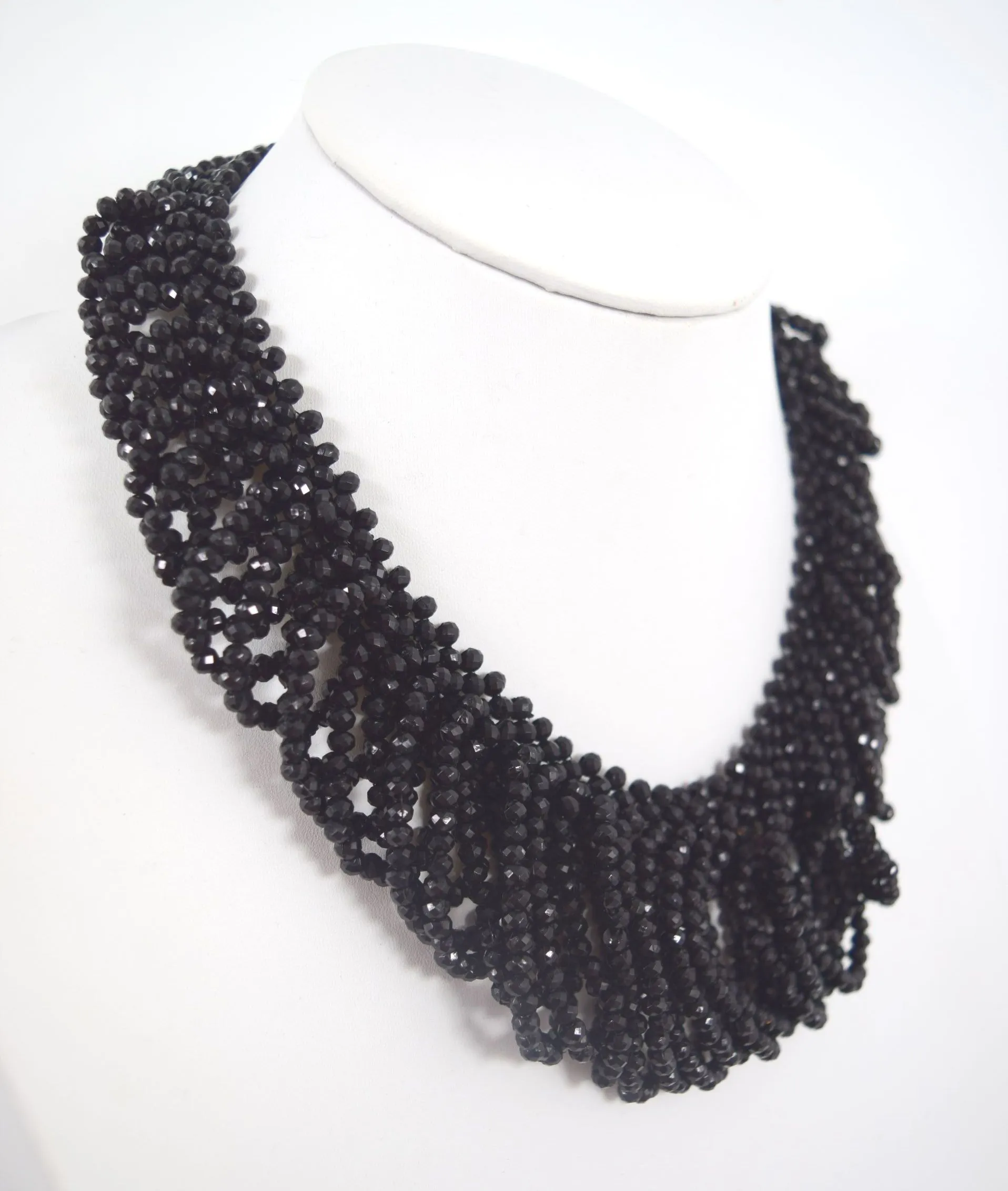 Gothic Victorian Classic evening collar Choker black beaded Necklace
