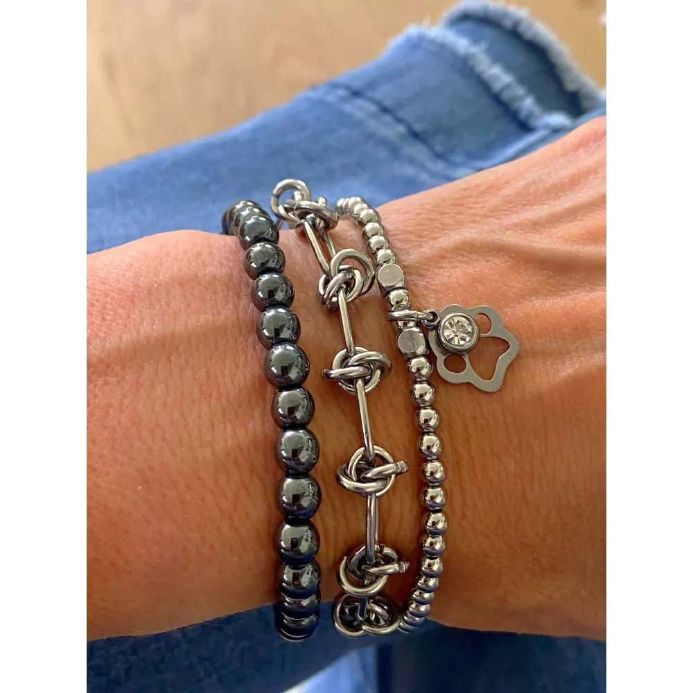 HEMATITE CHARM BRACELET