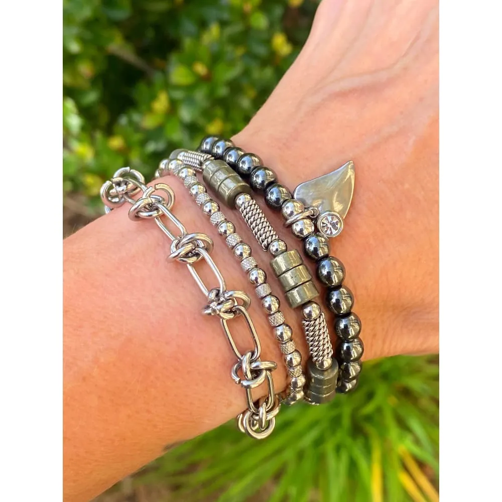 HEMATITE CHARM BRACELET