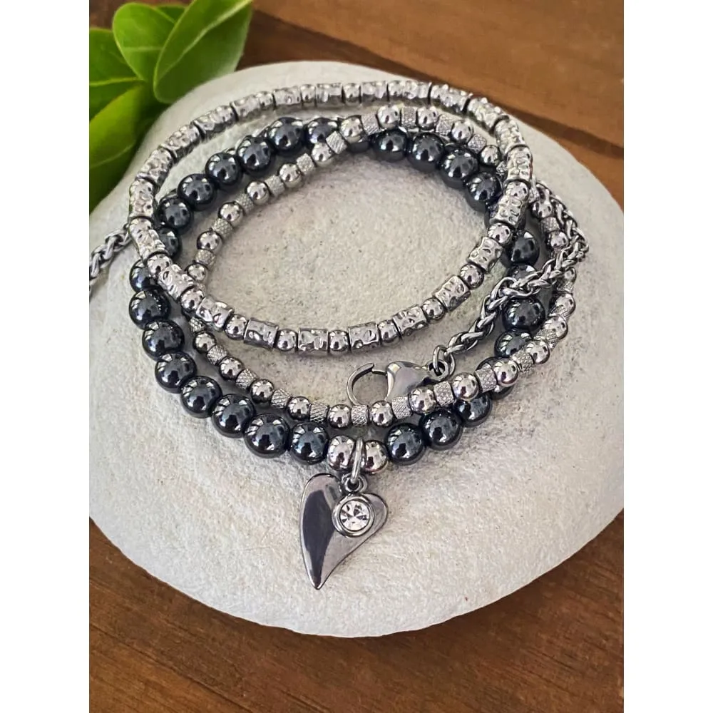 HEMATITE CHARM BRACELET