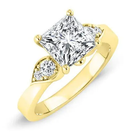 Hibiscus - Princess Moissanite Engagement Ring