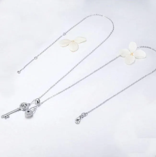 Key of Heart Sterling Silver Necklace