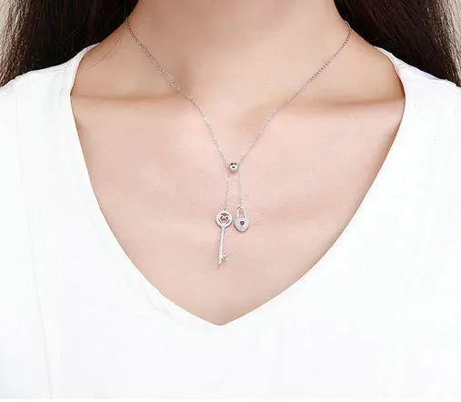 Key of Heart Sterling Silver Necklace