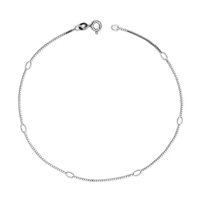 Lecalla 925 Silver Venetian Chain Basic Beach Beaded Summer Jewelry 10 Inch